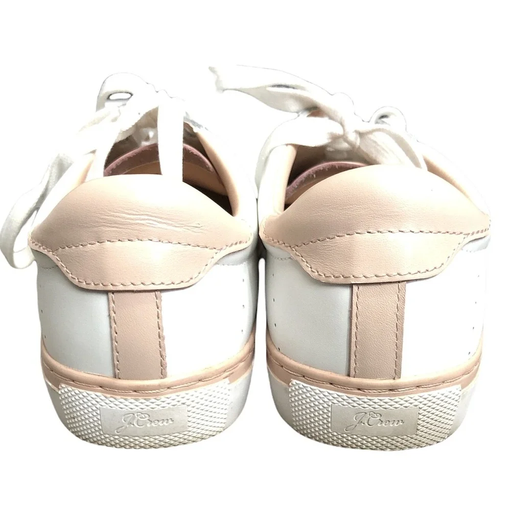 J.Crew Saturday Sneakers Leather white with pink details size 10‎